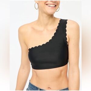 J.Crew Factory Scalloped one-shoulder bikini top Size L Large NWT